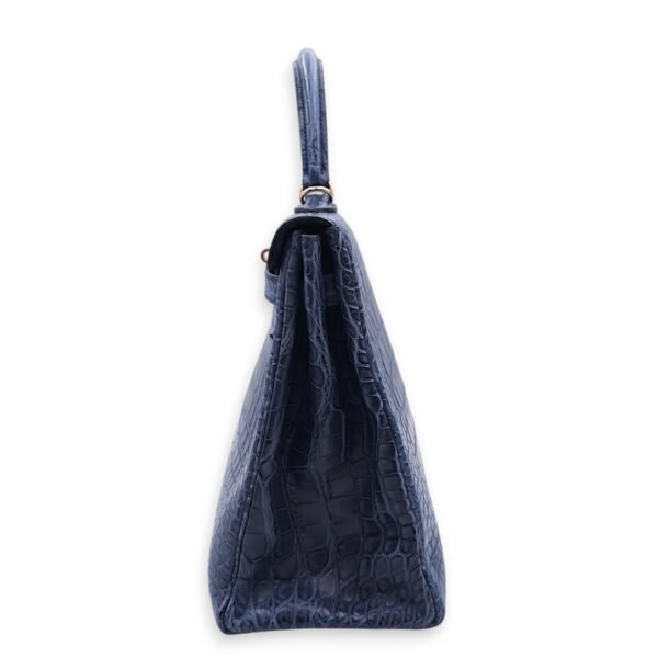 Kelly 35 Blue De Malte in Matte Alligator, Gold hardware - Image 6