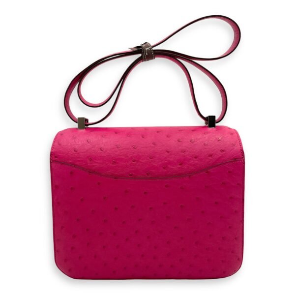 Constance 24 Pink in Ostrich, Palladium hardware - Image 2