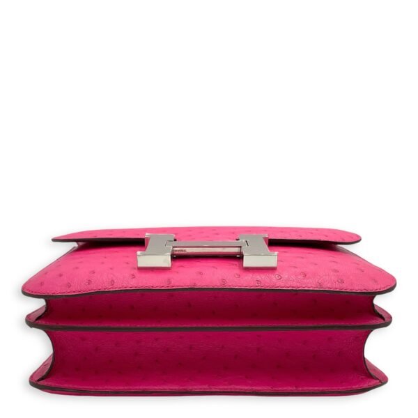 Constance 24 Pink in Ostrich, Palladium hardware - Image 5