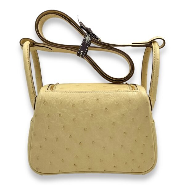 Lindy Mini Vanille in Ostrich, Gold hardware - Image 2