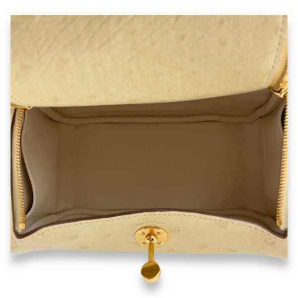 Lindy Mini Vanille in Ostrich, Gold hardware - Image 6