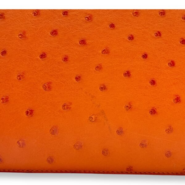 Constance 24 Orange in Ostrich, Gold hardware - Image 7