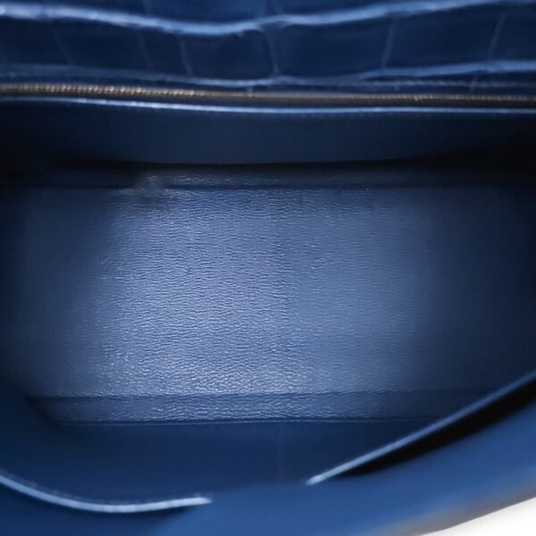 Kelly 35 Blue De Malte in Matte Alligator, Gold hardware - Image 8