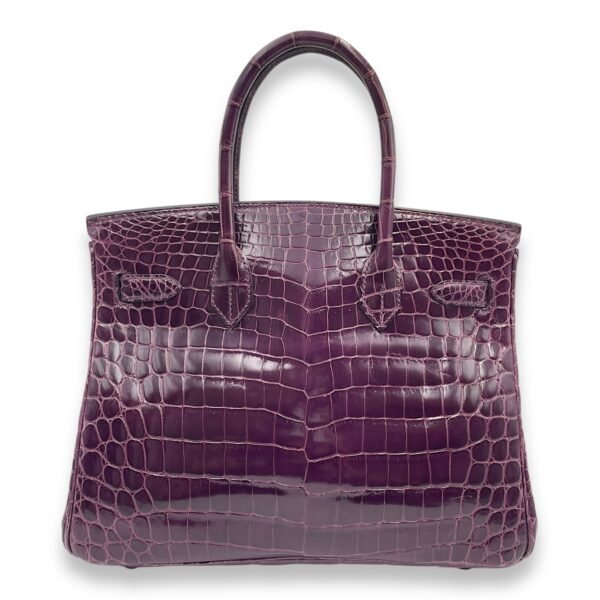 Birkin 30 Purple in Shiny Niloticus, Gold hardware - Image 2