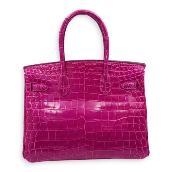 Birkin 30 Pink in Shiny Niloticus, Palladium hardware - Image 2
