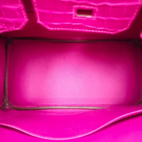 Birkin 30 Pink in Shiny Niloticus, Palladium hardware - Image 6