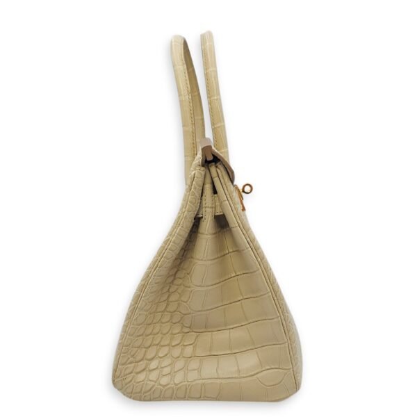 Birkin 30 Beton in Matte Alligator, Gold hardware - Image 4
