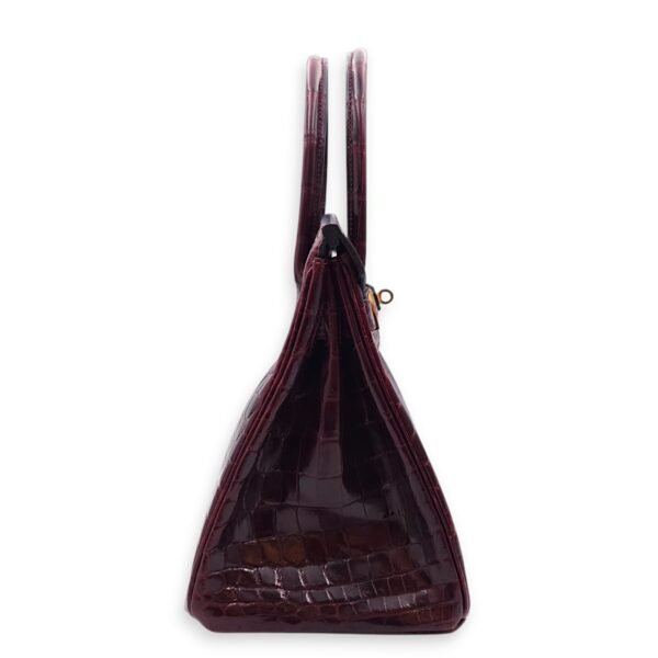 Birkin 30 Bordeaux in Shiny Alligator, Gold hardware - Image 3