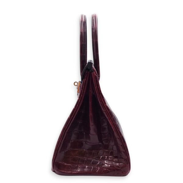 Birkin 30 Bordeaux in Shiny Alligator, Gold hardware - Image 4