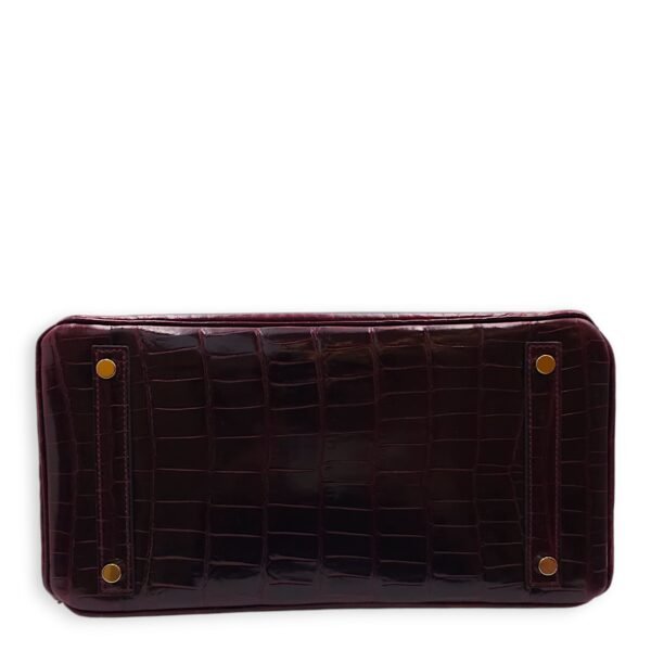 Birkin 30 Bordeaux in Shiny Alligator, Gold hardware - Image 5