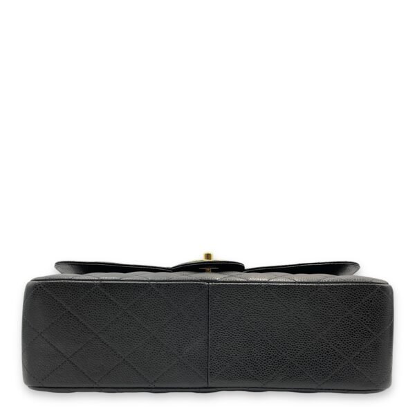 Classic (DF) Jumbo Black Shoulder Bag in Caviar Leather, Gold hardware - Image 5
