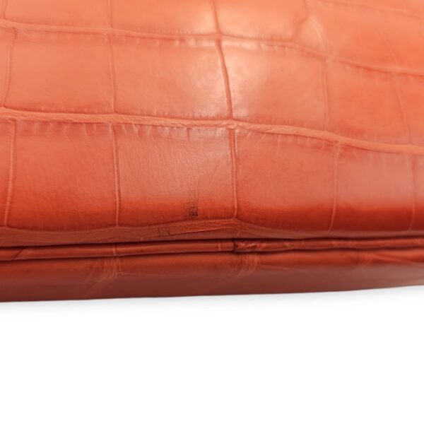 Birkin 30 Orange in Matte Alligator, Palladium hardware - Image 9
