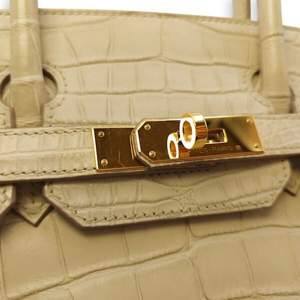 Birkin 30 Beton in Matte Alligator, Gold hardware - Image 8