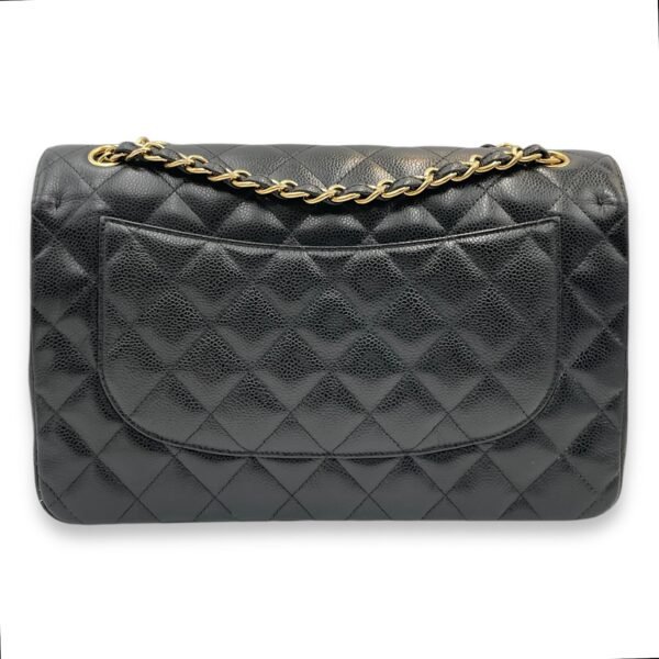 Classic (DF) Jumbo Black Shoulder Bag in Caviar Leather, Gold hardware - Image 2