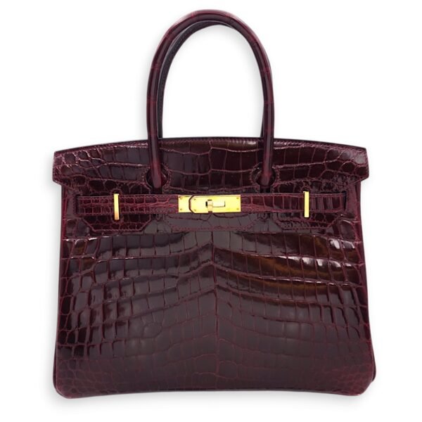 Birkin 30 Bordeaux in Shiny Alligator, Gold hardware