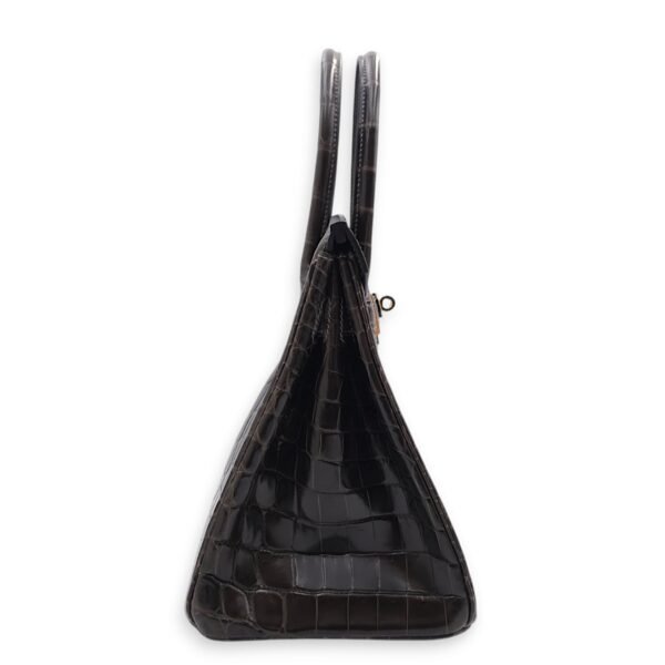 Birkin 30 Graphite in Shiny Niloticus, Gold hardware - Image 3