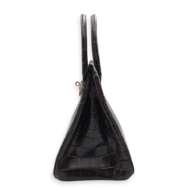 Birkin 30 Graphite in Shiny Niloticus, Gold hardware - Image 4