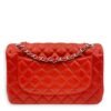 Classic (DF) Jumbo Red Shoulder Bag in Lambskin, Silver hardware - Image 2