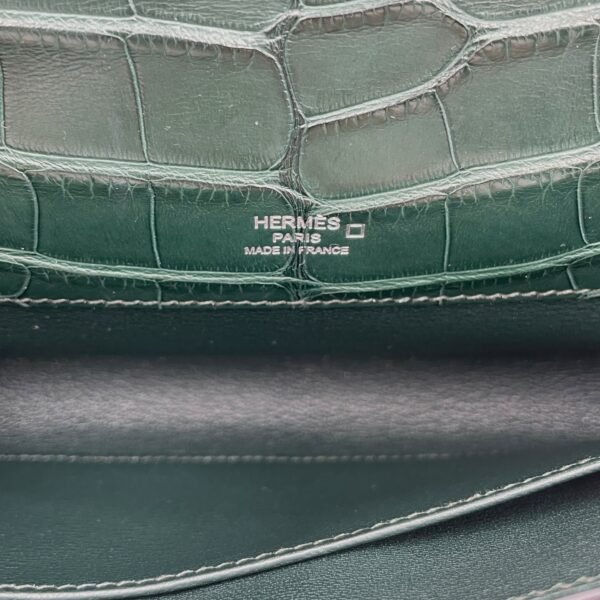 Kelly Cut Vert Titien in Matte Alligator, Palladium hardware - Image 6