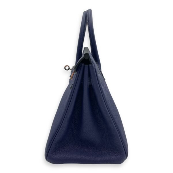 Birkin 25 Blue in Togo, Palladium hardware - Image 3