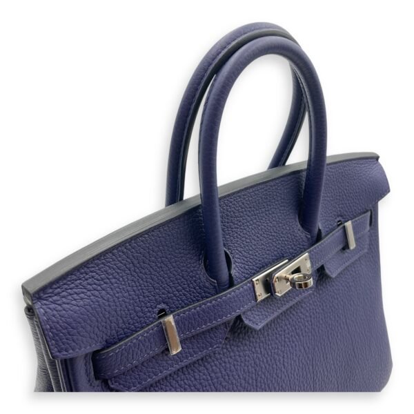 Birkin 25 Blue in Togo, Palladium hardware - Image 10
