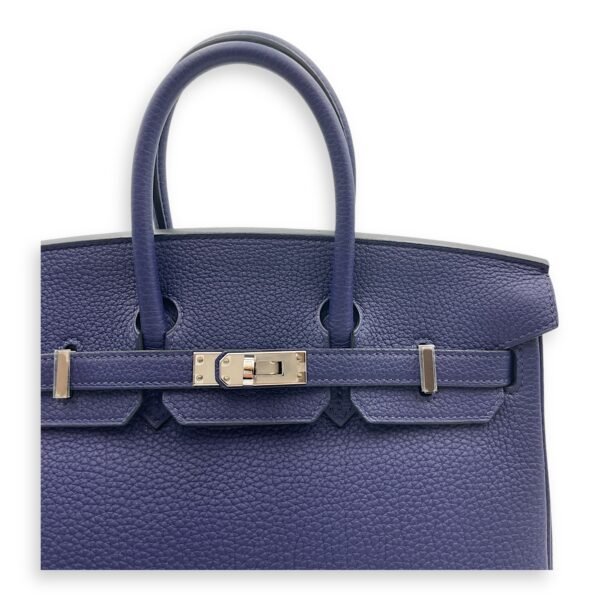 Birkin 25 Blue in Togo, Palladium hardware - Image 7