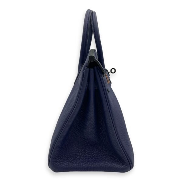 Birkin 25 Blue in Togo, Palladium hardware - Image 4