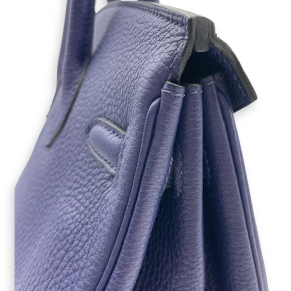 Birkin 25 Blue in Togo, Palladium hardware - Image 9