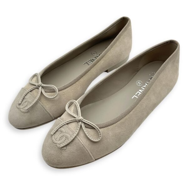 Ballerina 36.5C Grey Flats in Suede Leather - Image 2