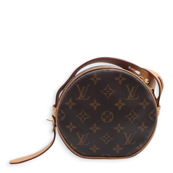Boite Chapeau Souple PM Brown Crossbody Bag in Canvas, Gold hardware - Image 2