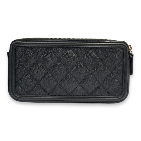 Filigree Double Compartment 18.5x9.5x3cm Black Crossbody Bag in Caviar Leather, Gold hardware - Image 2