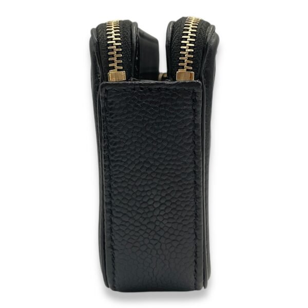 Filigree Double Compartment 18.5x9.5x3cm Black Crossbody Bag in Caviar Leather, Gold hardware - Image 4