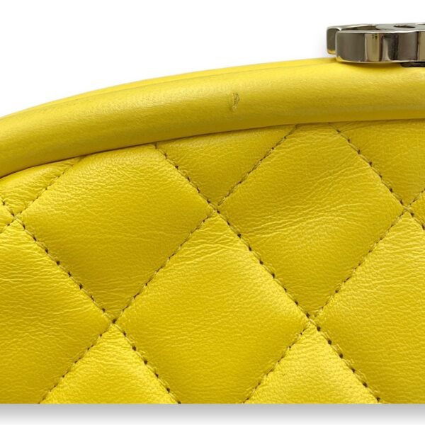Kisslock Timeless Yellow Clutch in Lambskin, Gold hardware - Image 7