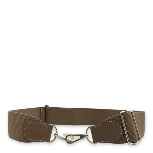 Amazon Strap. Etoupe Bag Accessory in Clemence/Toile, Palladium hardware