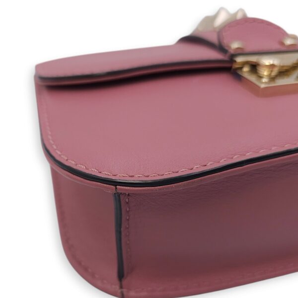 Mini Glam Lock Flap 20x13x6.5cm Pink Crossbody Bag in Calfskin, Gold hardware - Image 13