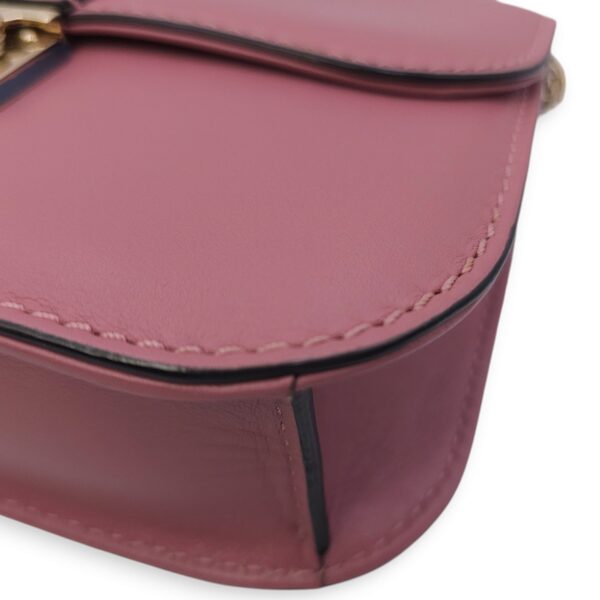 Mini Glam Lock Flap 20x13x6.5cm Pink Crossbody Bag in Calfskin, Gold hardware - Image 14