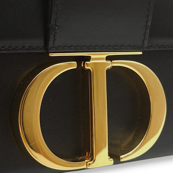 30 Montaigne Box Black Crossbody Bag in Calfskin, Gold hardware - Image 5