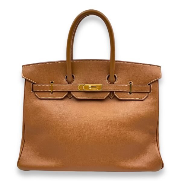 Birkin 35 Gold in Courchevel, Gold hardware