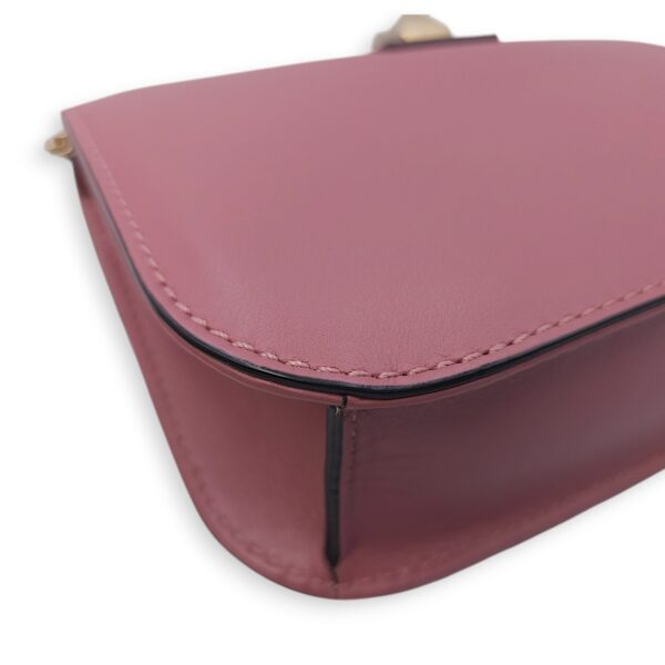 Mini Glam Lock Flap 20x13x6.5cm Pink Crossbody Bag in Calfskin, Gold hardware - Image 15