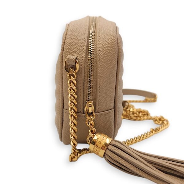 Mini Lou Camera Bag 18x11x5cm Beige Crossbody Bag in Calfskin, Gold hardware - Image 4