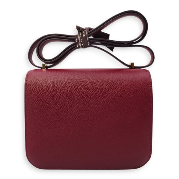 Constance 18 Rouge Grenat/Bougainvillier in Epsom, Enamel hardware - Image 5