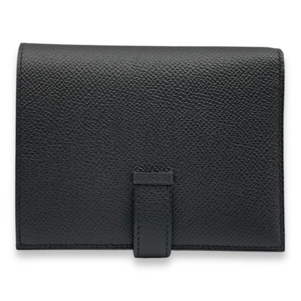 Bearn Compact Black Wallet in Epsom, Gold hardware - Image 2