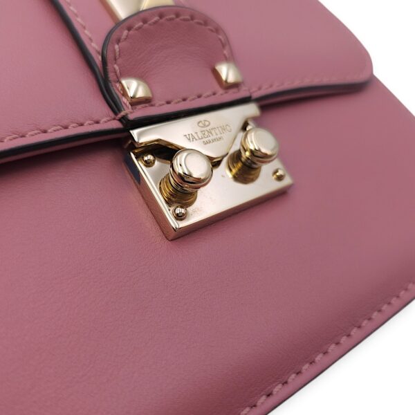 Mini Glam Lock Flap 20x13x6.5cm Pink Crossbody Bag in Calfskin, Gold hardware - Image 5