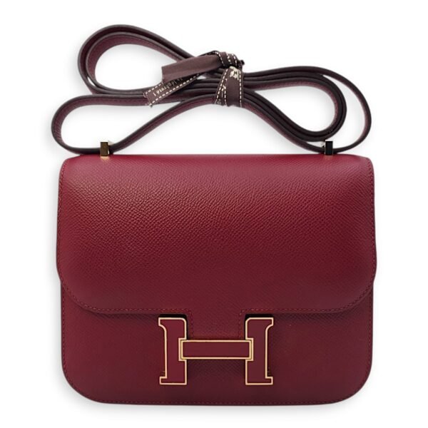 Constance 18 Rouge Grenat/Bougainvillier in Epsom, Enamel hardware