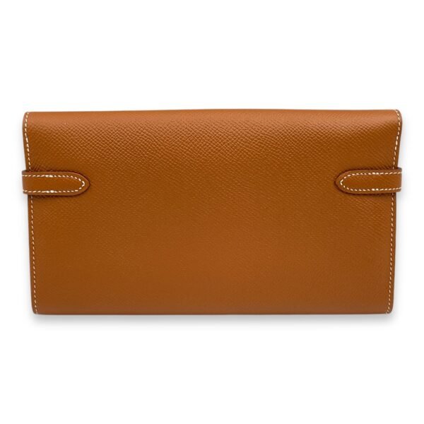 Kelly Brown Wallet in Epsom, Palladium hardware - Image 2
