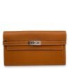 Kelly Brown Wallet in Epsom, Palladium hardware