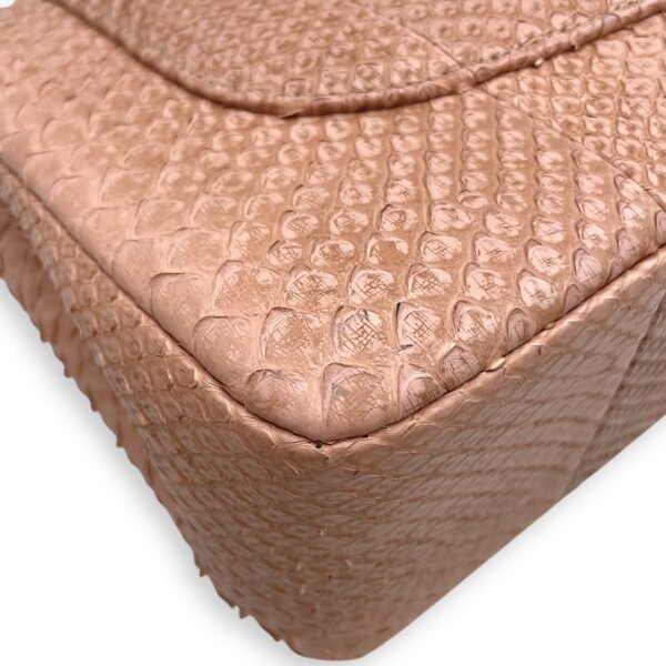Classic Double Flap Jumbo Pink Ombre Shoulder Bag in Python Leather, Gold hardware - Image 8