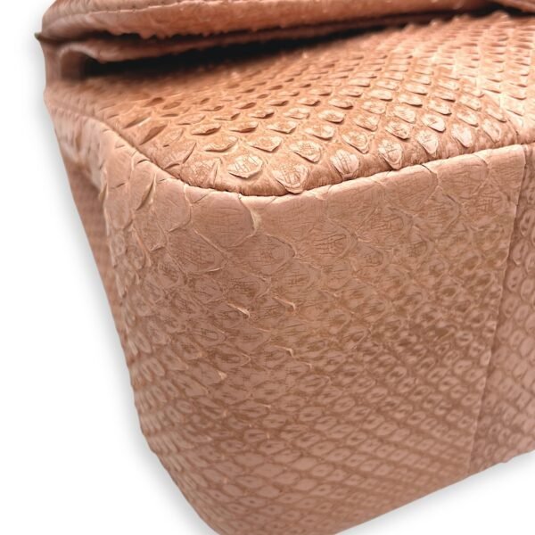 Classic Double Flap Jumbo Pink Ombre Shoulder Bag in Python Leather, Gold hardware - Image 6