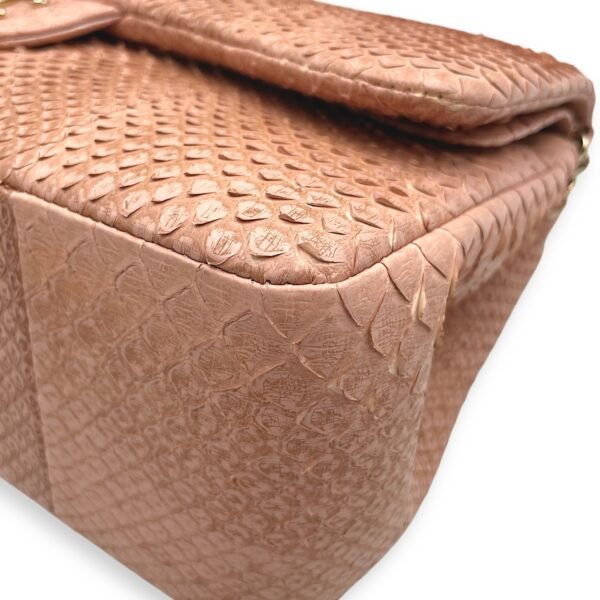 Classic Double Flap Jumbo Pink Ombre Shoulder Bag in Python Leather, Gold hardware - Image 7