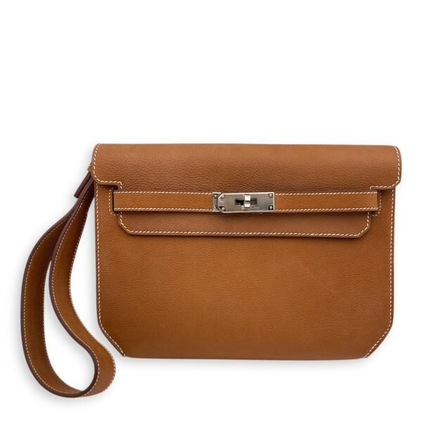 Kelly Depeches 25 Brown in Barenia Faubourg, Palladium hardware